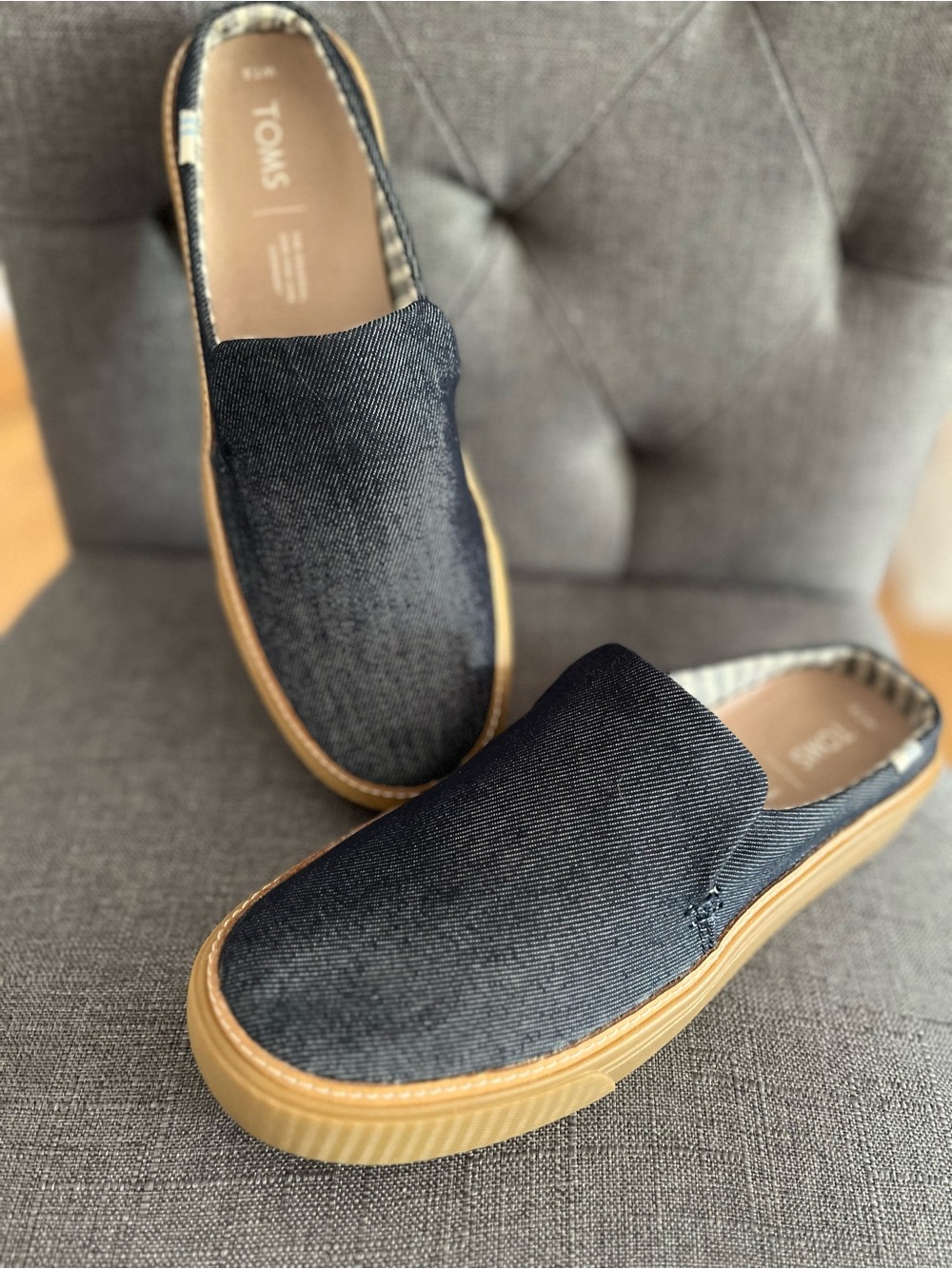TOMS women’s navy denim Slip-On Mule